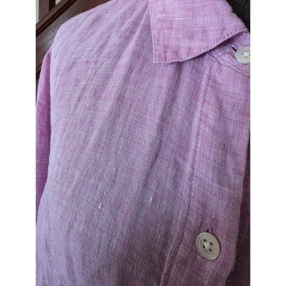 J. Jill Love Linen Womens Button-Up Shirt 2X Light Purple - Picture 2 of 9